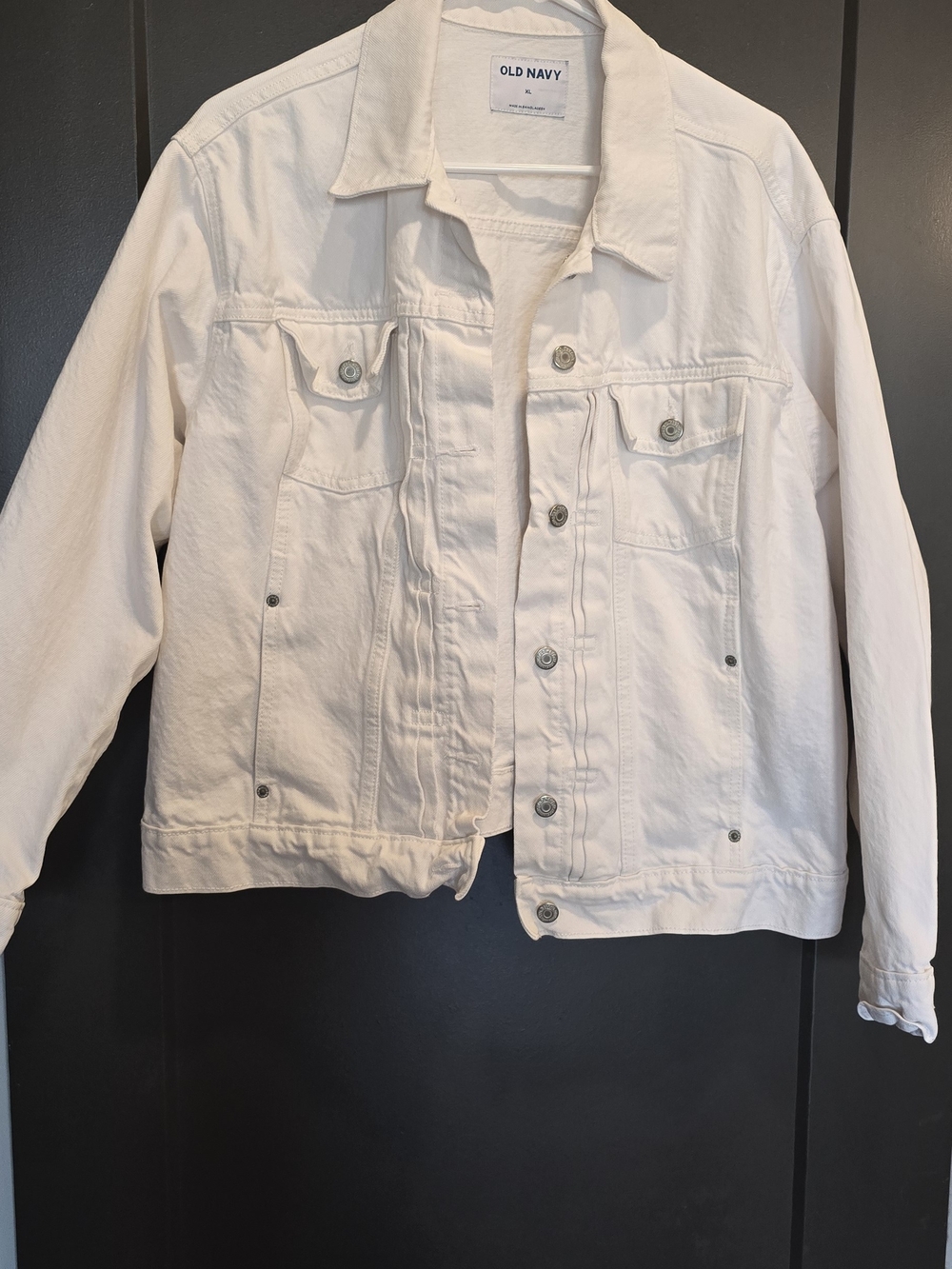 Old Navy Women's White Denim Jacket Size XL